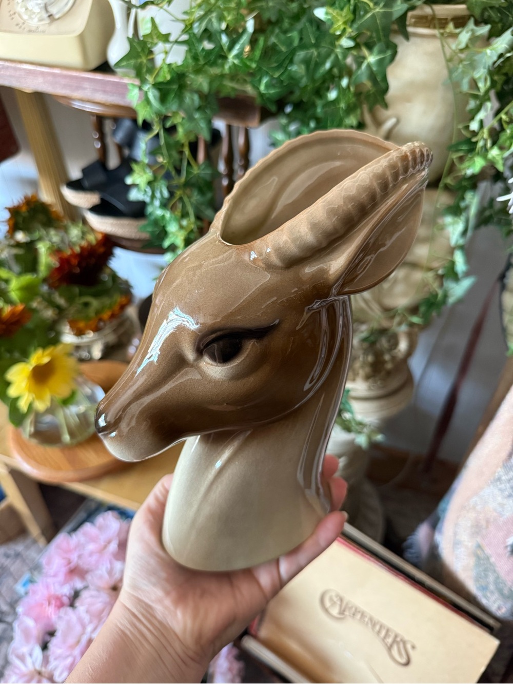 Royal Copley Ceramic Deer Head Vase